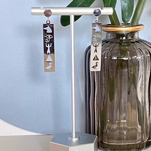 Ancient Egyptian Earrings- Protection Egyptian Earrings- Hieroglyphic  Earrings - Picture 3 of 7